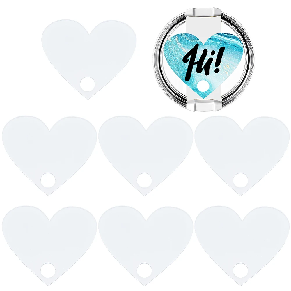 8Pcs Sublimation Name Blanks Acrylic Sublimation Ornaments 40 oz Personalized White Heart 2.64 x 3.07in Heat Transfer Tumbler