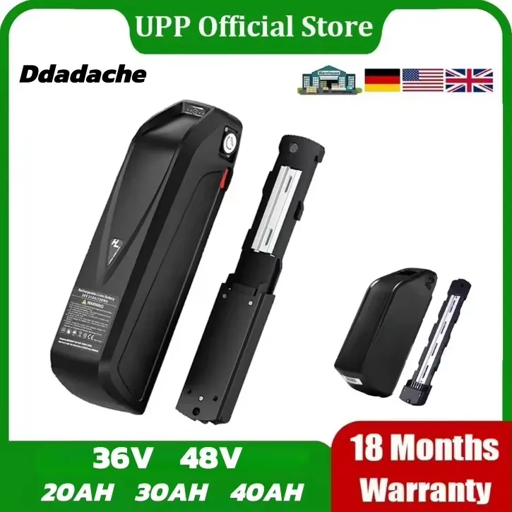 Original 21700 E-Bike Akku 36V 20Ah 30Ah 40Ah Polly Hailong 18650 Pack für Elektrofahrräder 250W-1500W Motor