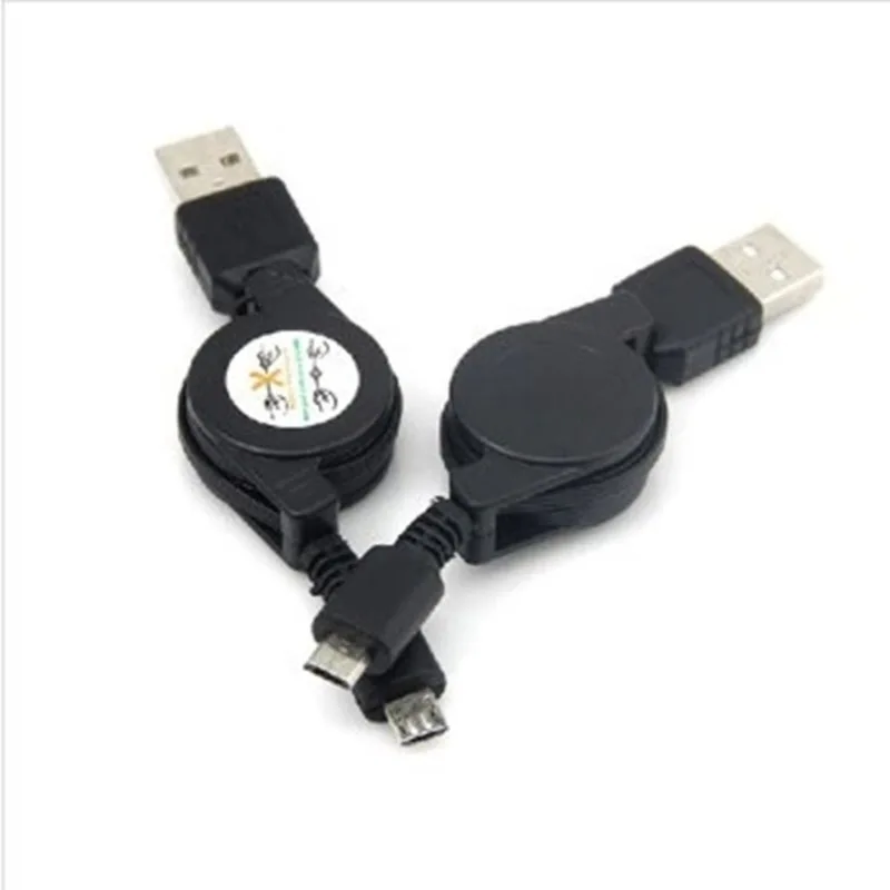 Retractable Data Cable USB Data Cable Portable USB Male-to-Female Interface Data Cable Synchronization Charger Cable for Android