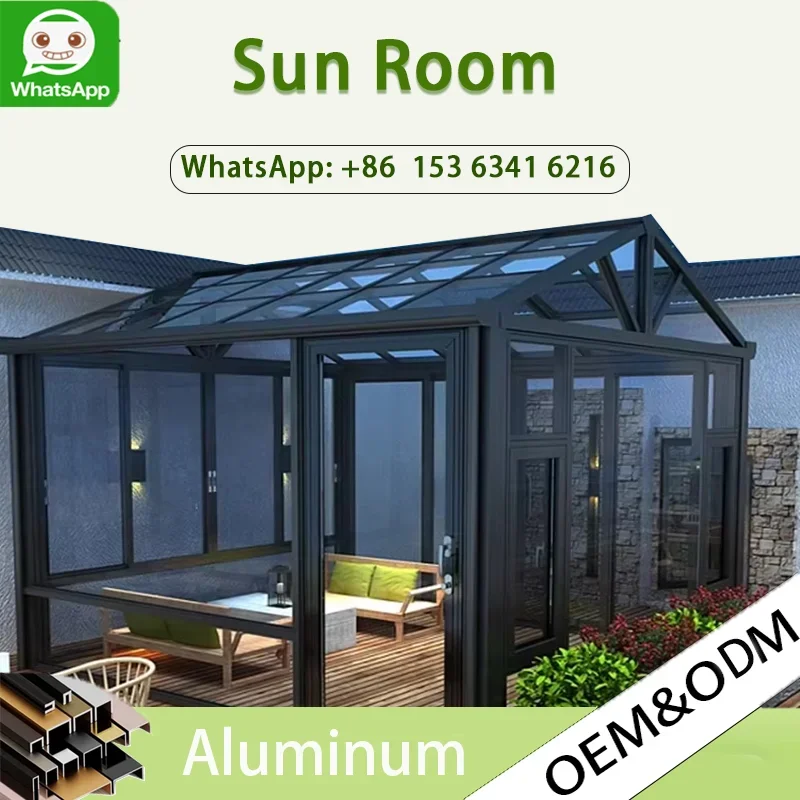 OneAlu High-Quality Luxury Modern Prefab & Custom Winter Garden Sunroom - Aluminum-Glass House, Outdoor Greenhouse