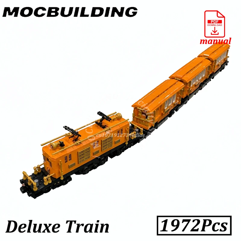 Deluxe Train Model Display Locomotive Engine Set Bag Car Club Car Blocks MOC Building Toys Observation Car Bricks Gifts Presents