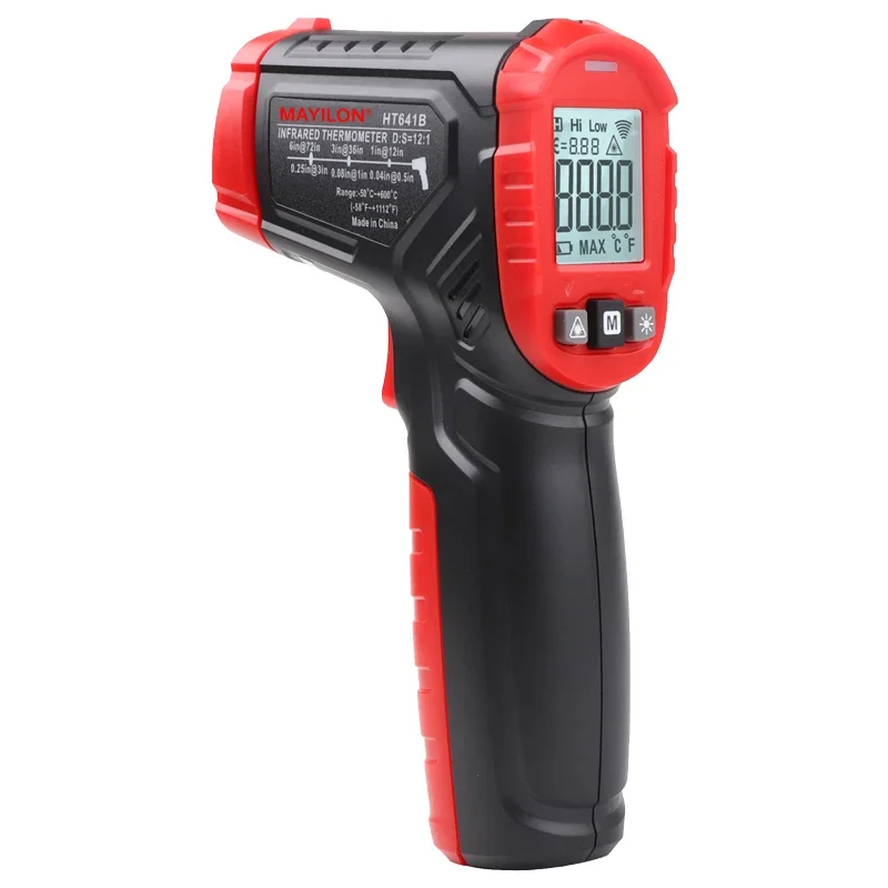 

MAYILON Ht641b Infrared Thermometer Black Screen For Industry -50~+600 Celsius Temperature Laser GunBuy Temperature Laser Gun