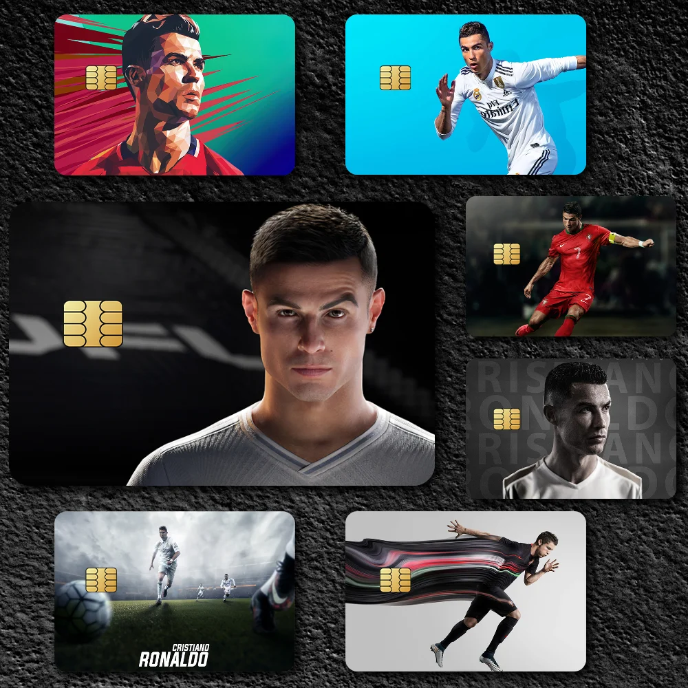 Ronaldos Cr7 Fashion Waterproof Scratch Pattern New Stickers Decoration 4 PCS Card Cover