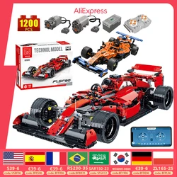 Technical APP Remote Control Moter Power F1 Car Building Blocks Bricks Super Speed Racing 023005 Sets Toys For Kids Models Gift