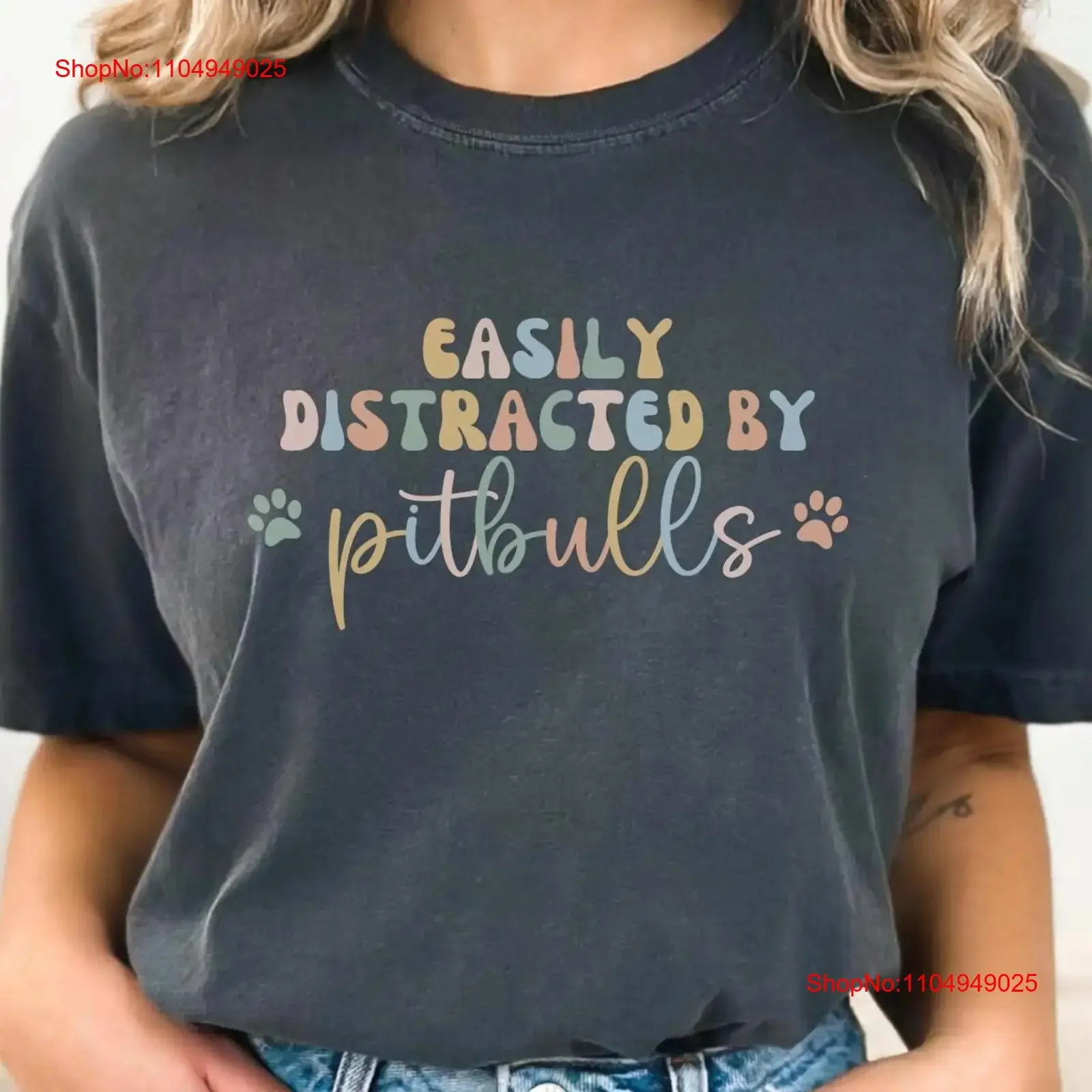 

Pitbull T Shirt Mom Mama Lover Dog Pittie vintage Washed Stylish fashion graphic designer clothes Top For Everyday Wear Soft
