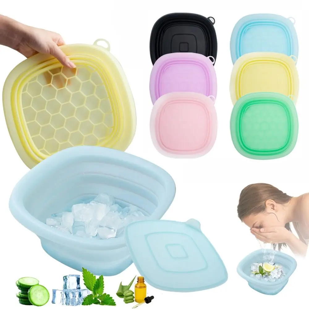 

Новая складная чаша для ледяных процедур для лица со встроенным лотком для льда, силиконовая, для ухода за кожей, холодная, с крышкой, для женщин и девушек