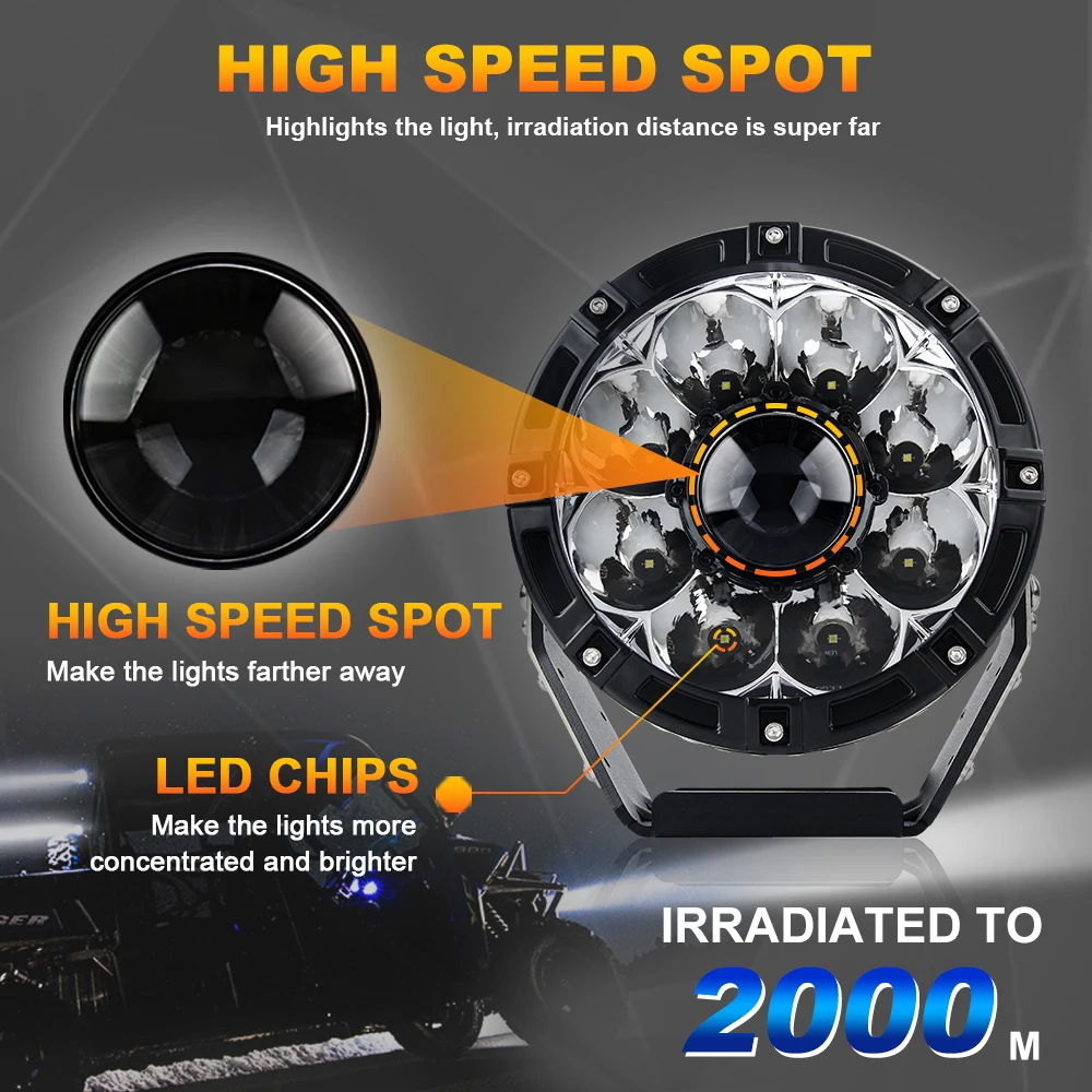 160W Super bright 13000LM Off Road AUTO Spot Beam 7'' INCH Trucks Boat ATV UTV Offroad Laser Led Driving Light