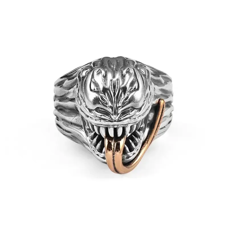 

100% S925 Sterling Silver Venom Ring for Men Women Adjustable Size 8-11 Free Shipping Father's Day Gift adjust couple ring