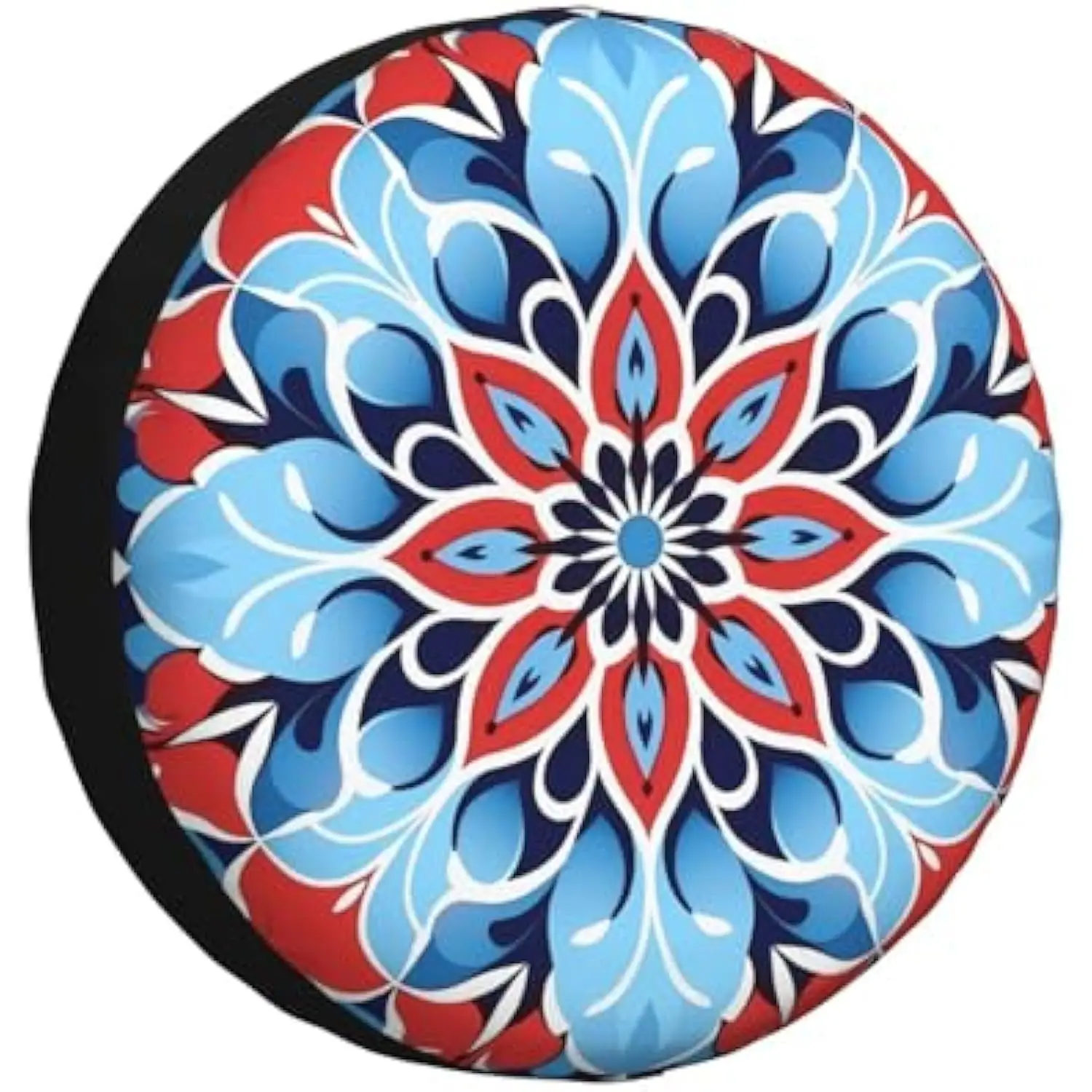 

Red Blue Mandala Floral Spare Tire Cover Weatherproof Wheel Cover for RV SUV Truck
