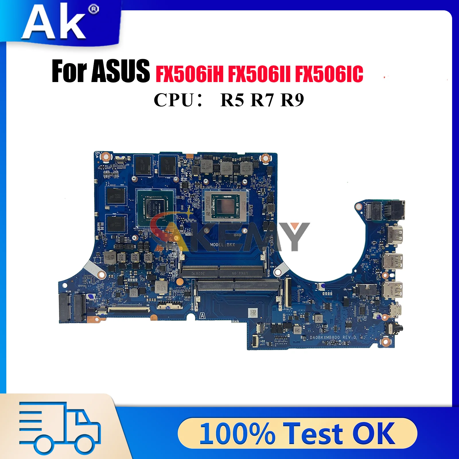 

DA0BKXMB8D0 Материнская плата для ноутбука ASUS TUF Gaming FX506iH FX506IC FA506I FX506II Материнская плата для ноутбука с процессором R5 R7 R9 tests ОК