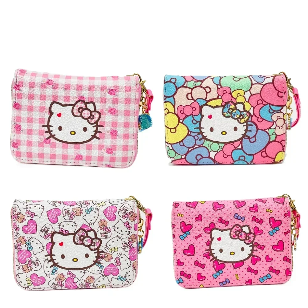 

Hello Kitty Anime Kawaii Sanrio Ins Fashion Purse Cute Cartoon Kt Cat Zipper Coin Wallet Handbag Lovely Gifts for Girls