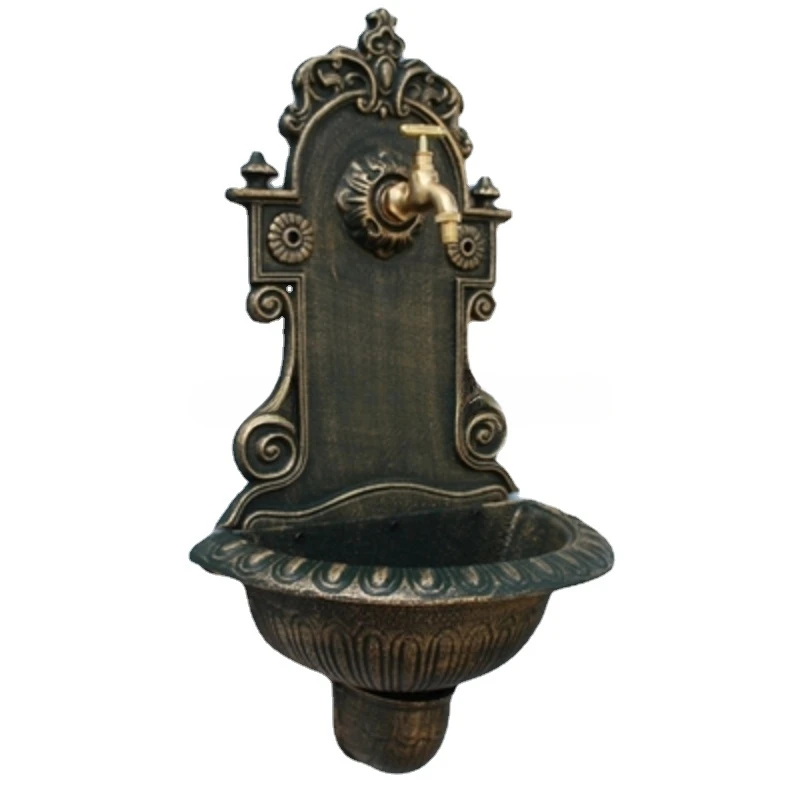 Farm House Home Garden Decor Heavy Metal Wash Stand Handmade Wall Decor Wash Basin Antique Gold Cast Iron Wall Mounted Hand Sink