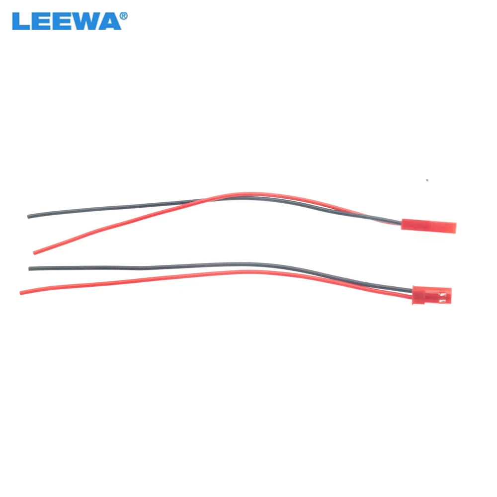 Car Red 2PIN Headlight Pigtail Terminal Connecting Wiring Male To Female Plug For Auto Projector Lens Modification DIY Wire