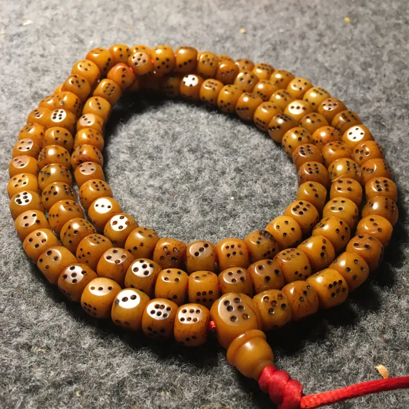 

Tibet Ox Bone Square Dice-Type Oily 108 Dice Buddha Beads Sieve Yak Bone Bracelet