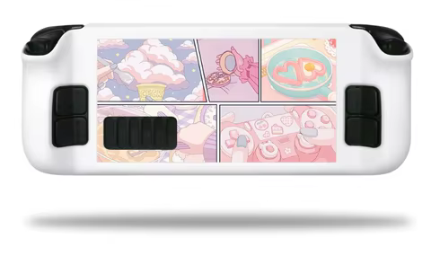 Steam Deck Case Kawaii Anime Console Pink Blue Cover Hard PC Protective Anti-Scratch Non-Slip Black Shell Case Accessories