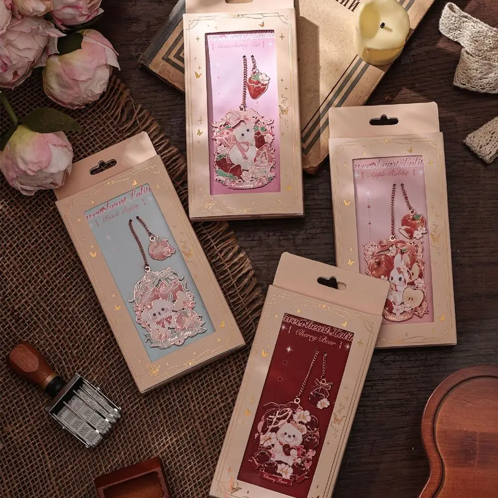 Cute Cat/Rabbit/Bear Metal Bookmark Hollow Portable Reading Book Clip Pendant Bookmark Gifts for Book Lovers Writers Readers