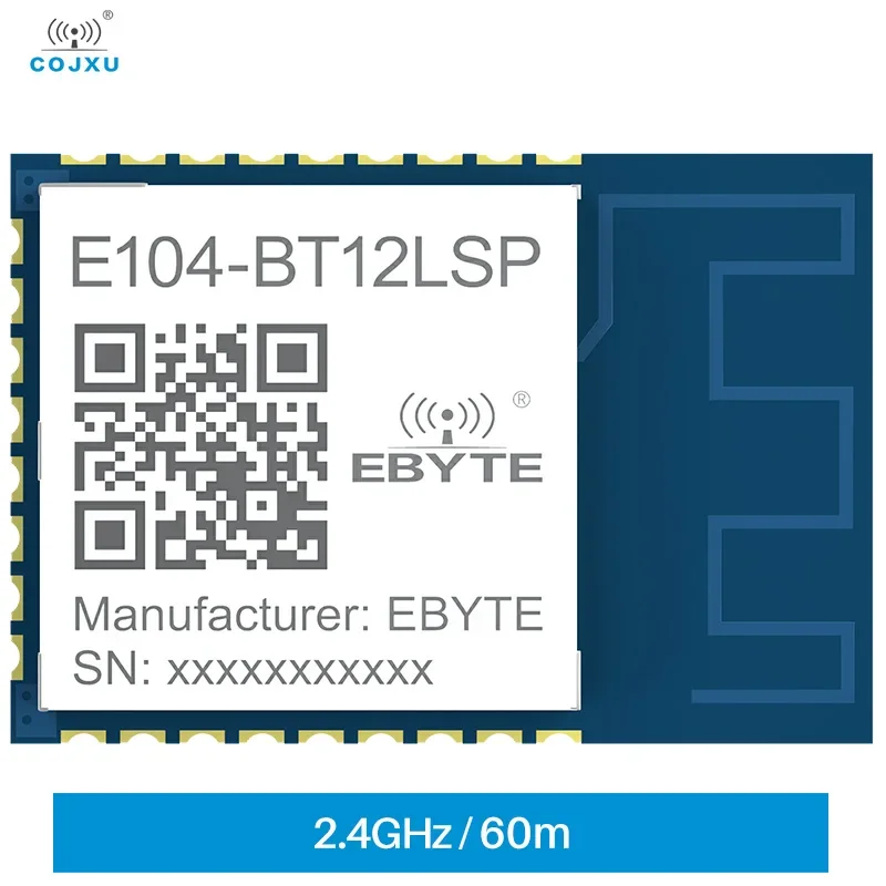 Modul Jaringan SIG Chip TLSR8253F512 UART SMD Ultra Kecil 19*13Mm 10dBm 24MHz E104-BT12LSP PCB Modul FIFO 60 Byte