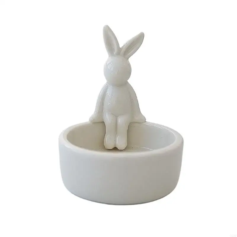 

652F Holder Ceramic Rabbit Tealight Stand for Living Room Bedroom Decoration Candlestick