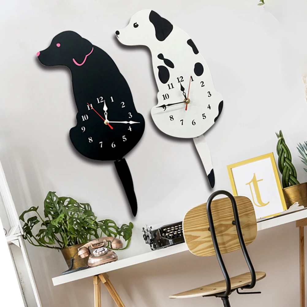 

Acrylic Wall Clock Dog Pattern Bracket Dropshipping Creative Lovely White Cartoon