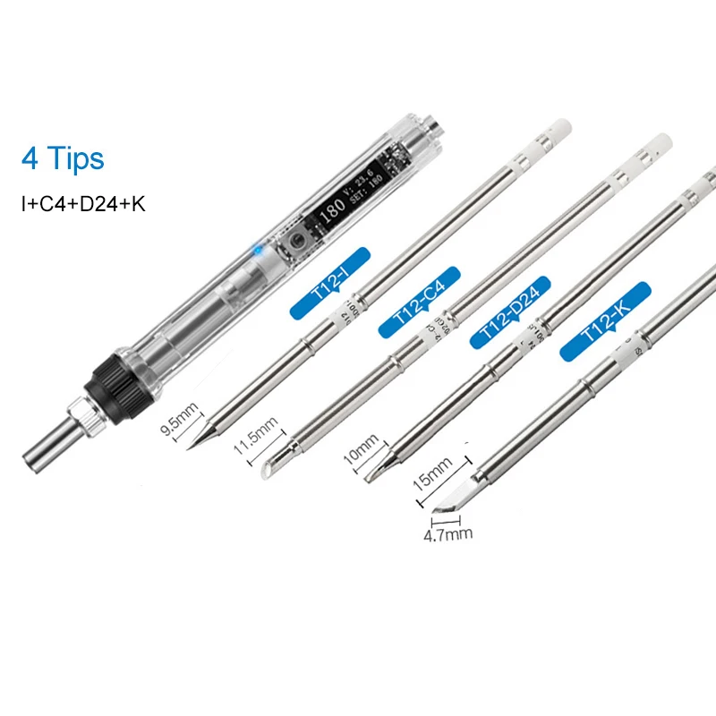 

T12 DigitalOLED 72 Вт Мини-электрический паяльник с регулируемой температурой, портативная сварочная станция для олова, инструмент с наконечниками B2 BC2 KU C1