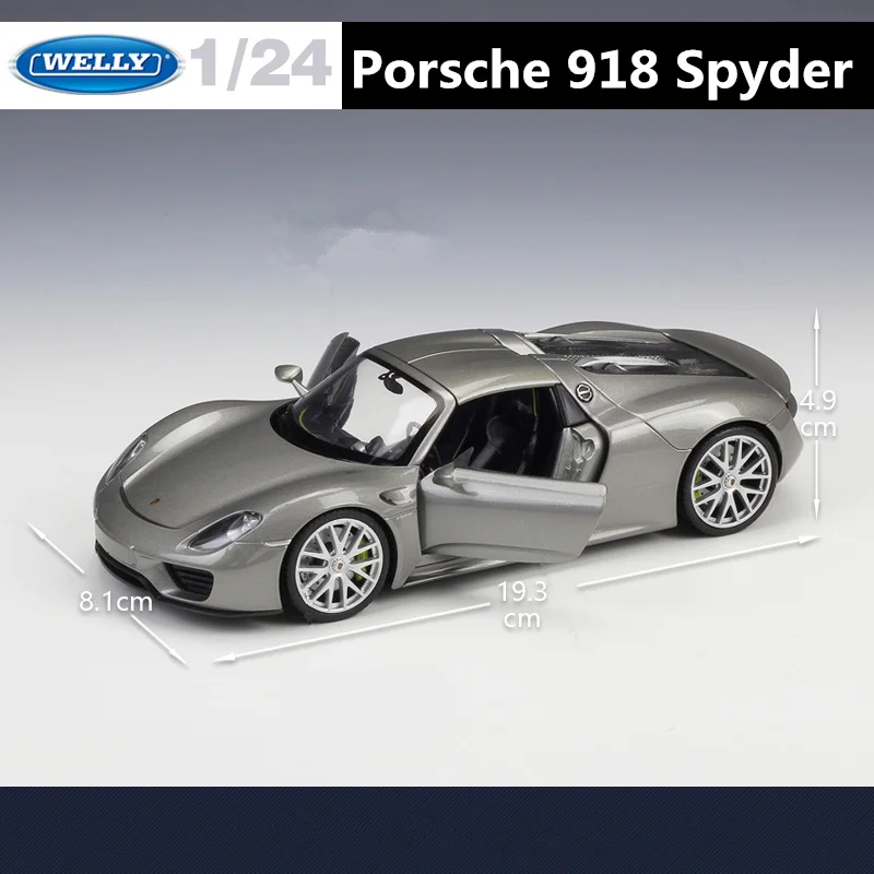 WELLY 1:24 Porsche 918 Spyder Alloy Sport Car Model Diecast Metal Toy Racing Car Model High Simulation Collection Gift