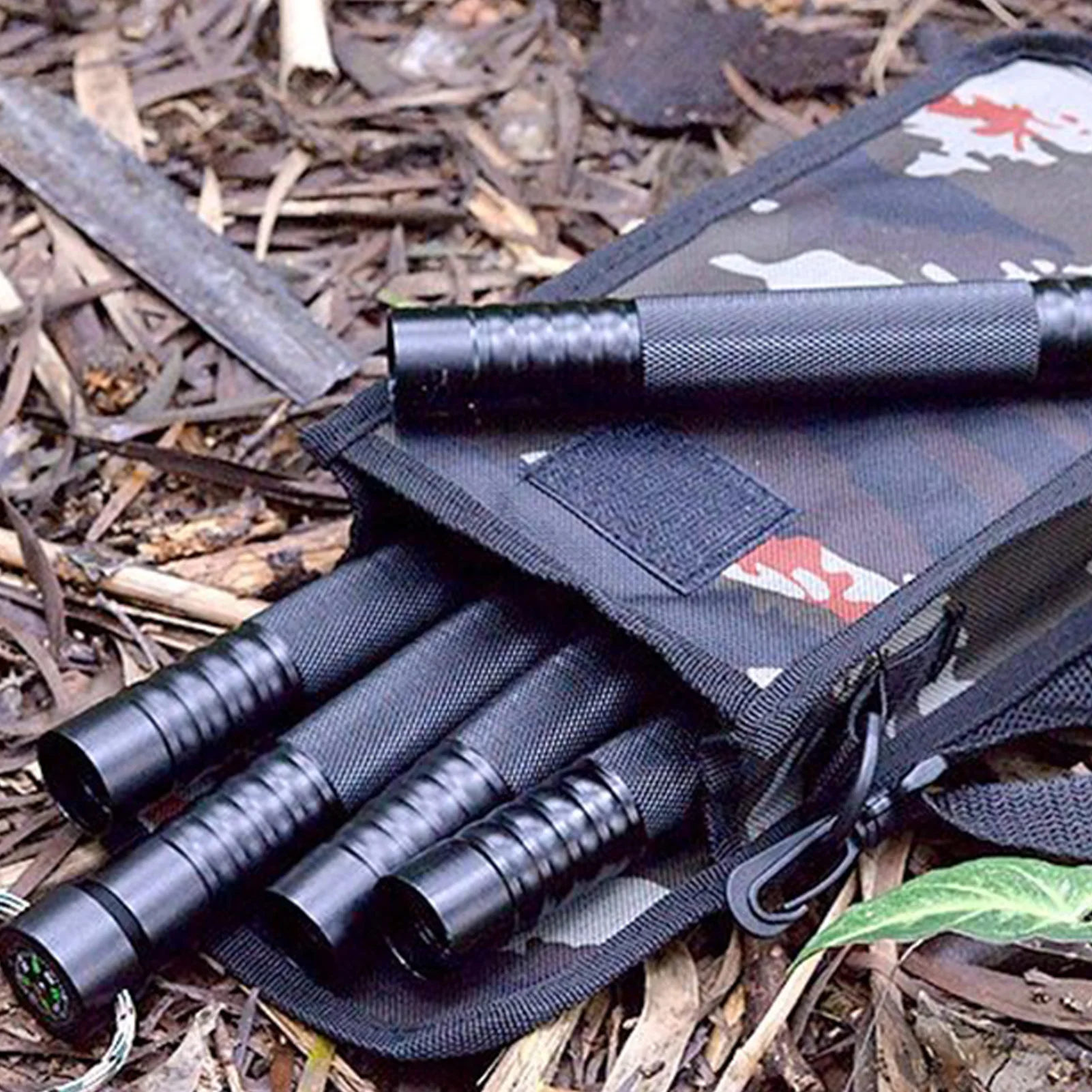 

107cm Portable Telescopic Alpenstock Ultralight Aluminum Alloy Trekking Pole Multi Functional Crutch Practical Outdoor Accessory