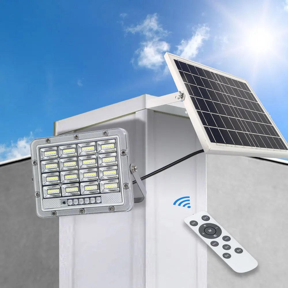 Garden Outdoor Solar Flood Light Industrial 4000k 100W 500w 600W 800w 1000w Remote Control Light Emitting Diode  Flood Light