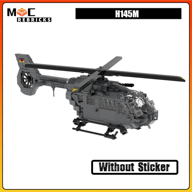 

Medium Multi-purpose Military Aircraft H145M Passenger Helicopters MOC Building Blocks Assembly Model Puzzle Kids Bricks Toys