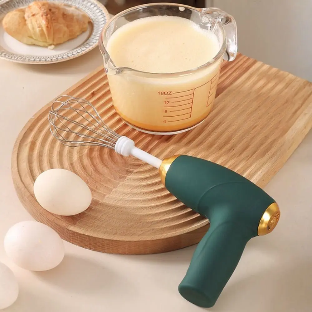 Handheld Electric Mixer with Replacement Heads 3 Speed Setting Electric Egg Whisk USB Rechargeable Wireless Electric Egg Beater