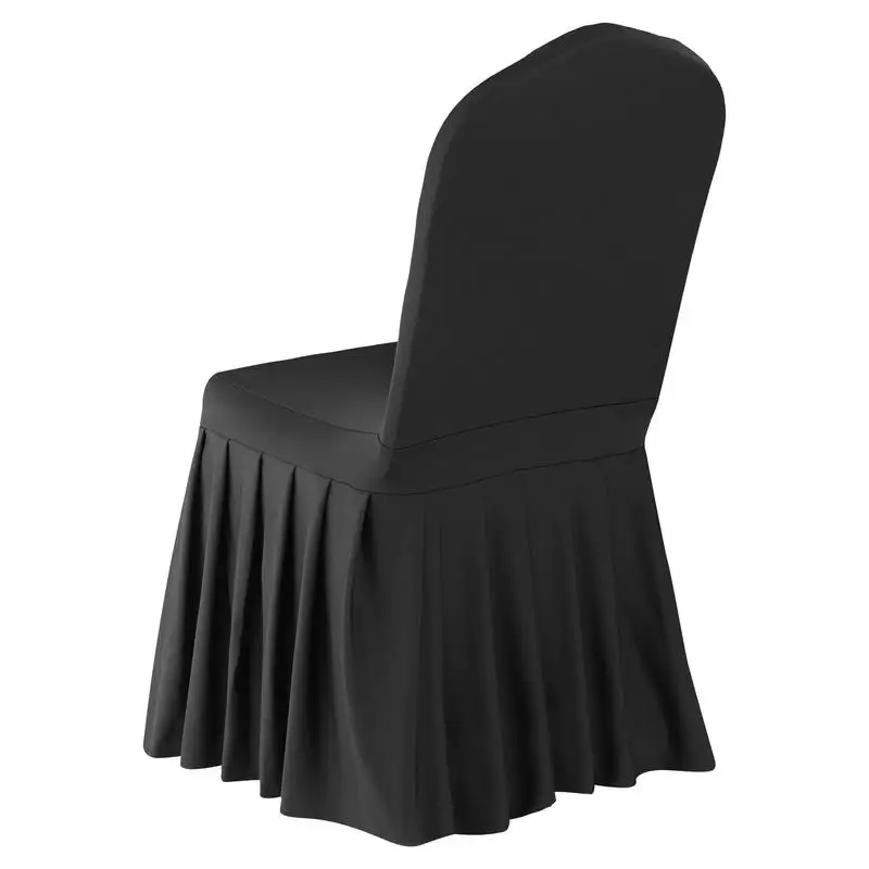 30 Pcs Black Chair Covers, Polyester Spandex Chair Cover, Stretch Slipcovers for Wedding Party Dining Banquet Flat-Front Chair Covers, Fits Chair Measures up to 20.08 x 17.72 x 37.4 inch