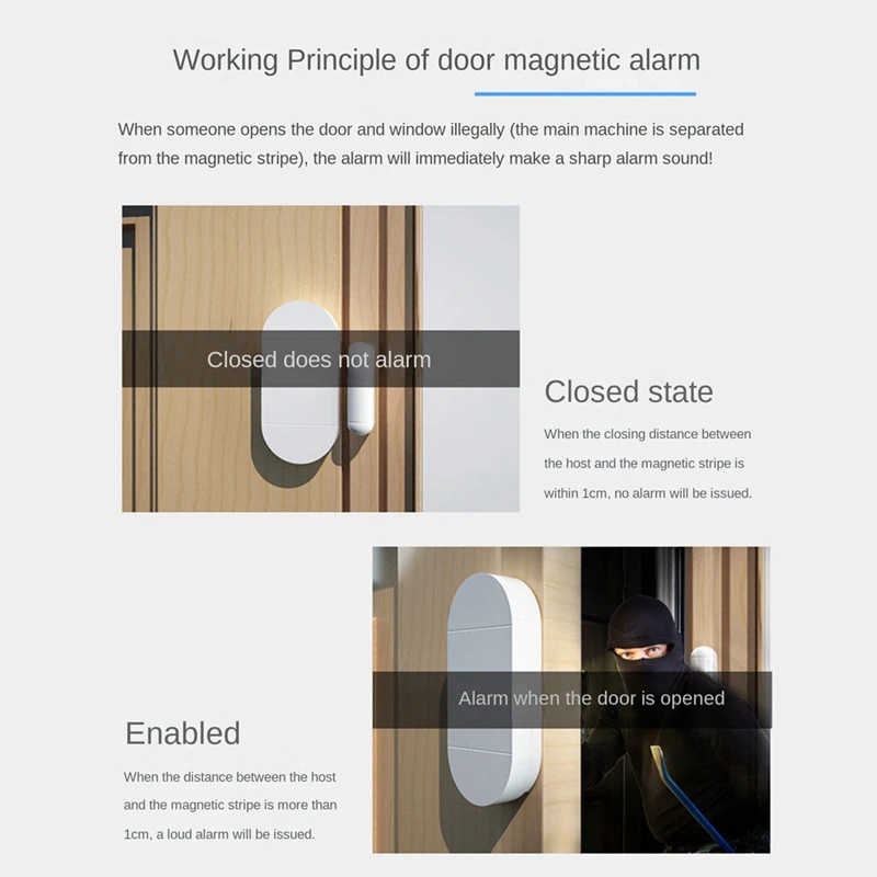 Tuya Wireless Smart Door Window Sensor System Remote Control Operation 130Db For Home Door Window