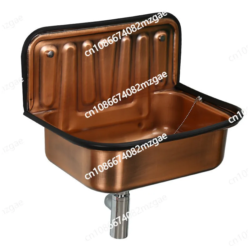European Wash Basin Retro Bronze Plating Nostalgia Hanging Basin Bathroom Sink Model Room