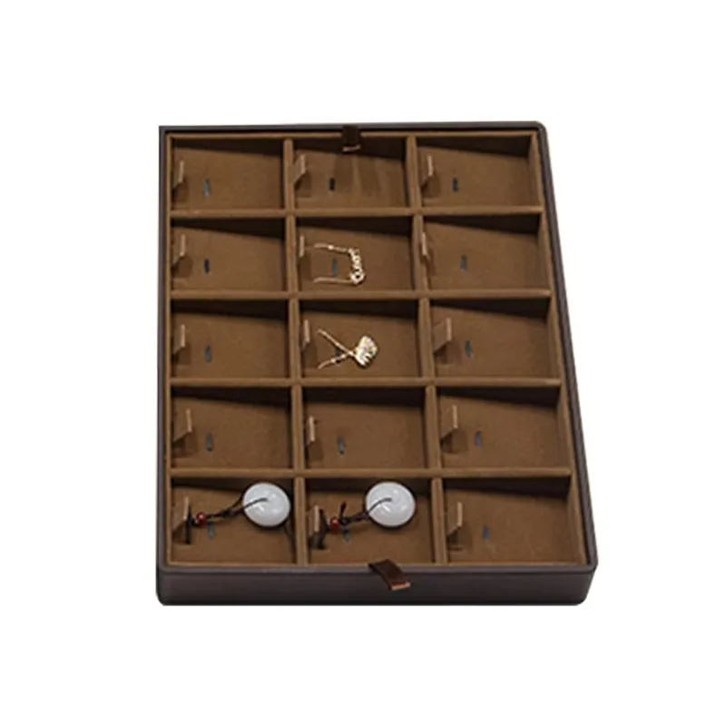 Compartiments de fonction Mulit en cuir PU noir, organisateur de transport de bijoux, valise pour hommes, bijoux de voyage, grand pour les affaires