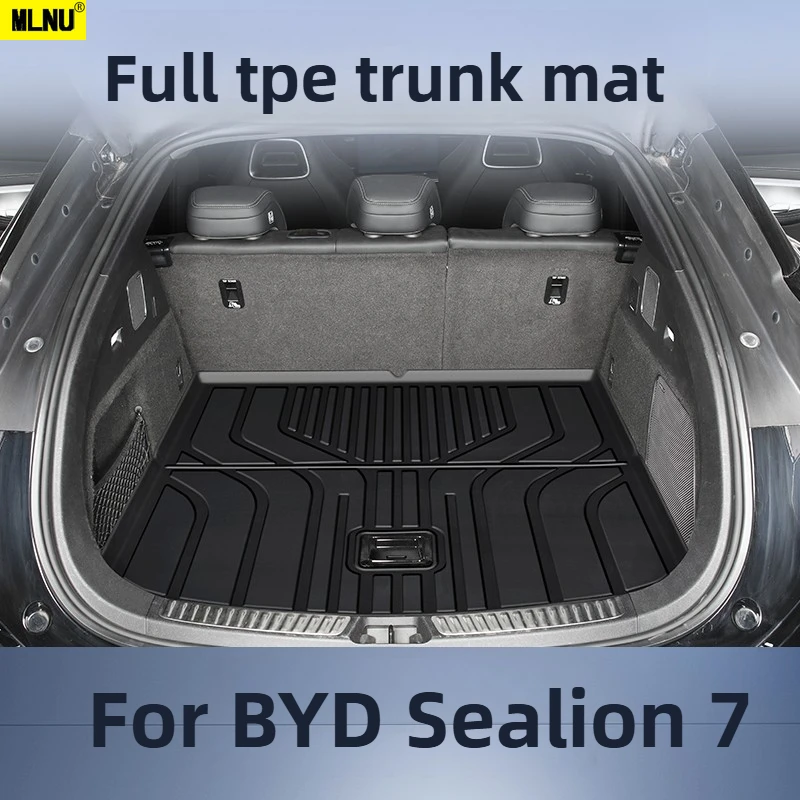 Kofferraummatte für BYD Sealion 7 EV Zubehör 2026-2025-2024, Verdicktes TPE Kratzfest Wasserdicht, Vollständiger Schutz, Verschleißfest