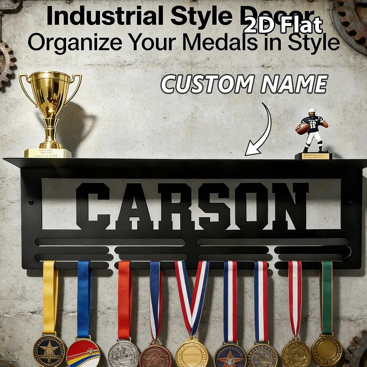 1Pc Custom Minimalism Metal Medal Holder Rack,Hang Metal Wall Art,Home Decor Sports Award rack storage rack,Birthday Gift