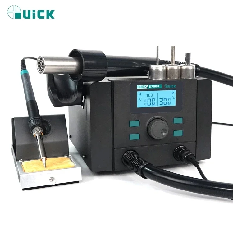 Original QUICK 8786D+ 2 In 1 Soldering Station Maintenance System High Quality Soldering Hot Air Rework Soldering Station