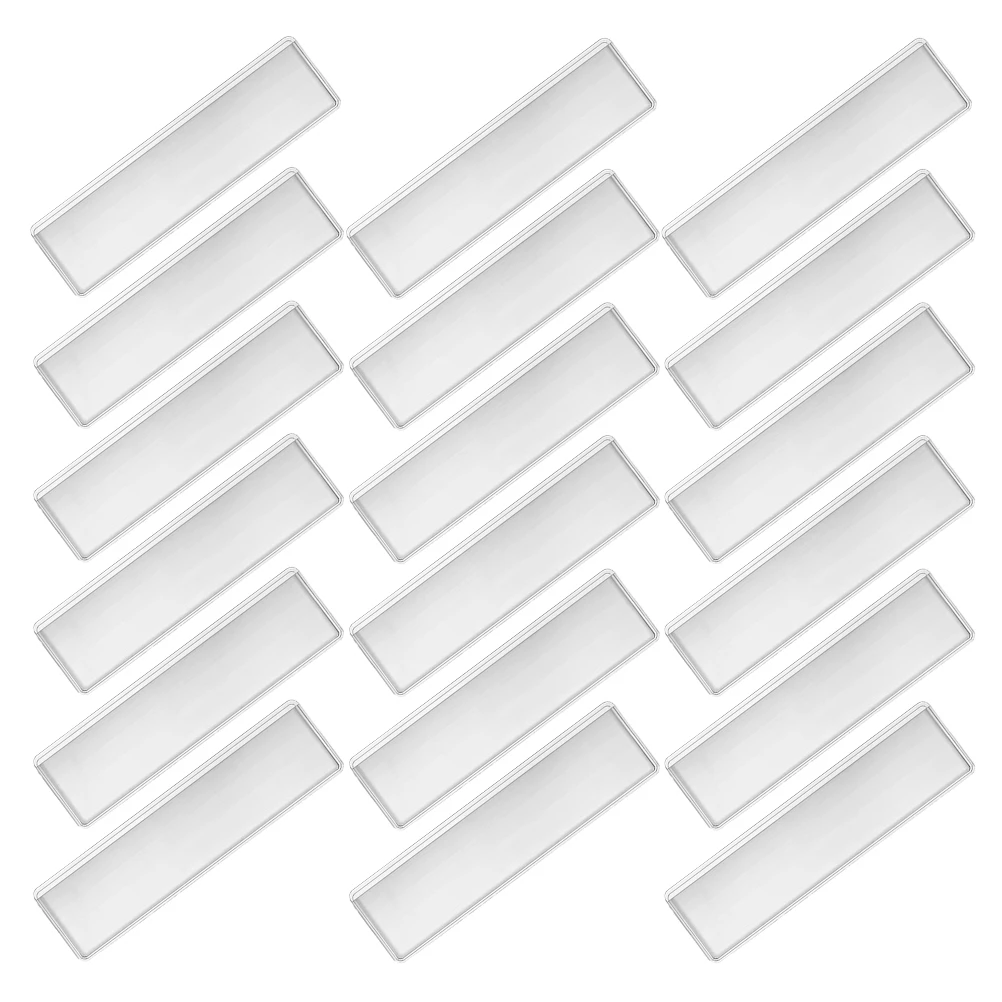 

25Pcs Transparent Adhesive Label Holders PVC Index Card Pockets for Home Office Storage Drawer Organization Waterproof Plastic