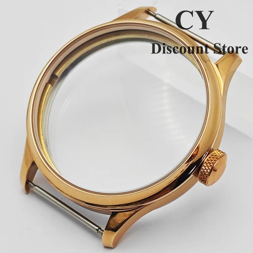 

RICHUS ETA6497 WatchCase 44mm Rose-Gold Stainless Steel Watch Case Fit ETA6497 6498 ST3600 3620 Movement Watch Accessories Parts