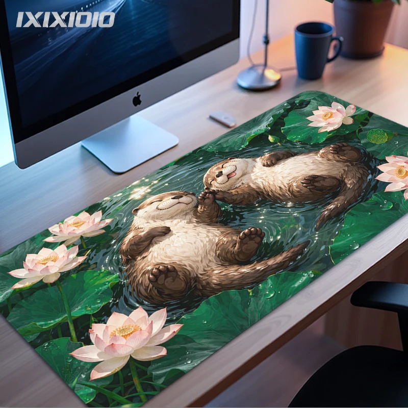 Mouse Pad Cute Otter Gaming XL Custom New Computer Mousepad XXL Mouse Mat Natural Rubber Non-Slip Soft Office Computer Mice Pad