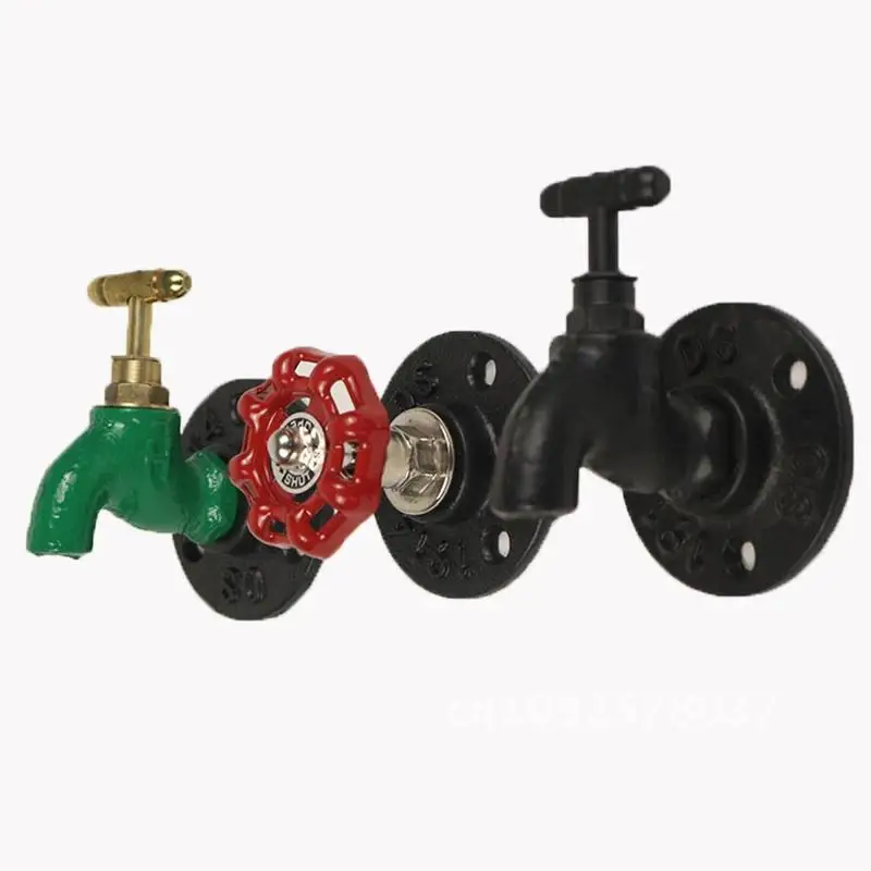 2PCS Creative Coat Rack Retro Industrial Hanger Iron Pipe Rack Bracket Wrought Scarf Wall Bathrobe Clothes Hook Towel for