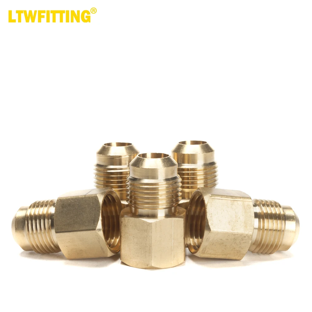 

LTWFITTING Brass Flare 1/2" OD x 1/2" Female NPT Female Connector Tube Fitting(Pack of 5)