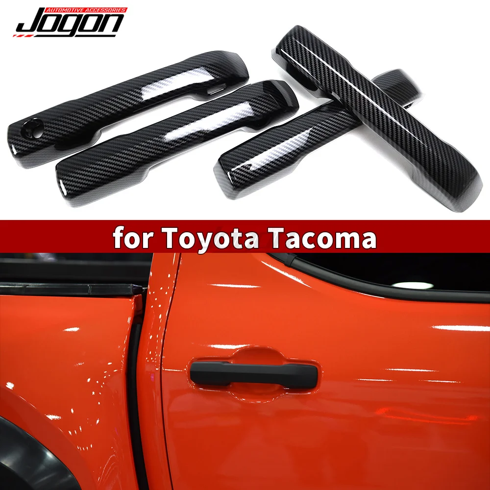 For Toyota Tacoma SR SR5 2024+ ABS Carbon Fiber Style Door Handle Protective Trim Body Sticker Car Exterior Accessories 4PCS