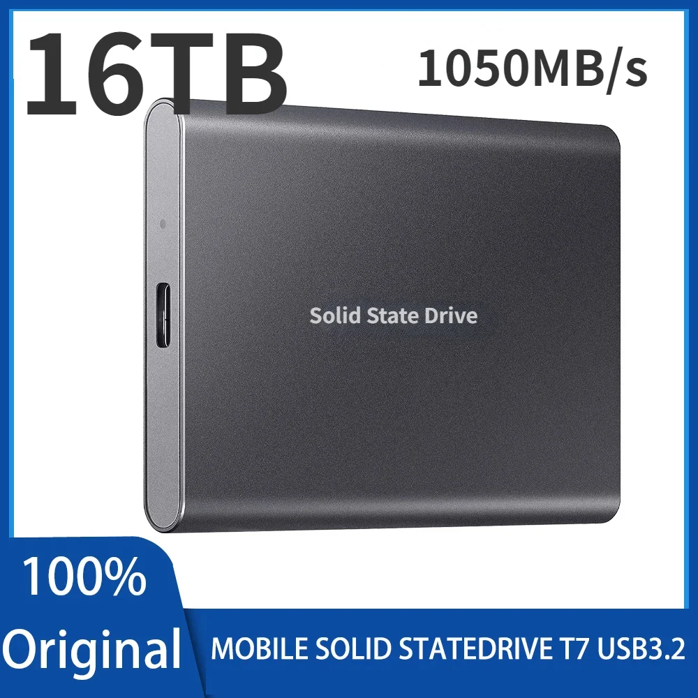 

Original PSSD T7 Portable USB 3.2 Gen 2 500GB 1TB 2TB 16TB Solid State Drive Mobile Hard Disk Storage SSD Type C for PC 2024