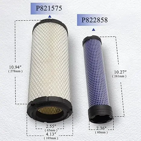 2pcs Air Filter Kit Accessories Fit For Replaces BOBCAT 6672467 6672468 P821575 P822858