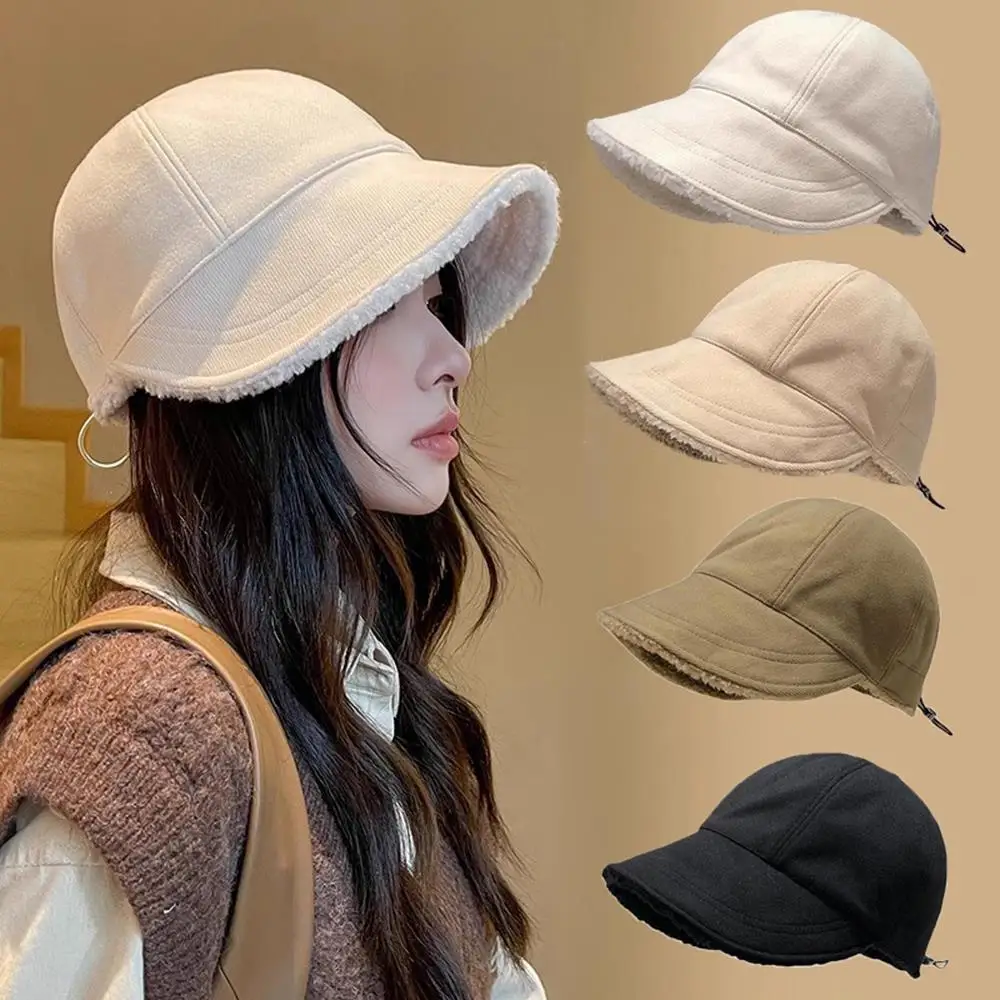 Women Autumn Winter Hat Fashion Korean Warm Fleece Visors Outdoor Thickened Plush Warmth Peaked Caps Casual Sunhat Bomber Hats