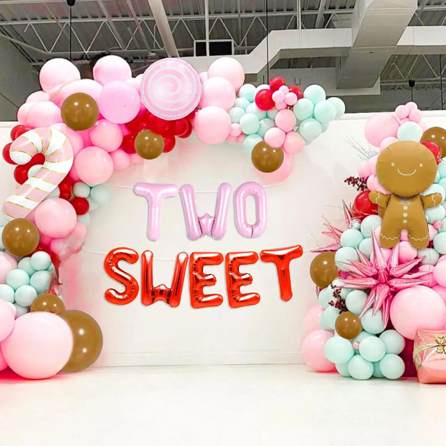 LaVenty Rosa Zwei süße Banner, zweiter Geburtstag, Lebkuchendekoration, süße Weihnachtsdekoration, Lebkuchen-Geburtstag für süße