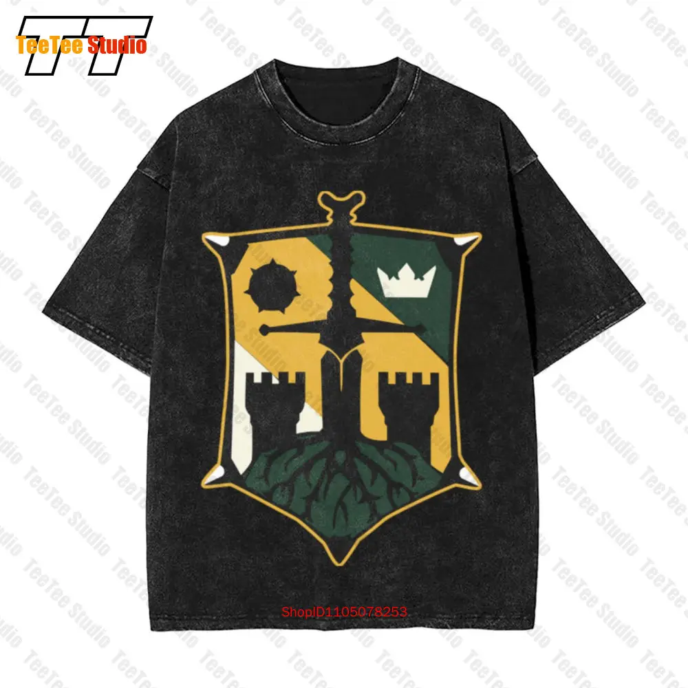 Para Honor Ubisoft videojuego Knights Of Ashfeld Shield Vintage camiseta de gran tamaño 74ZS