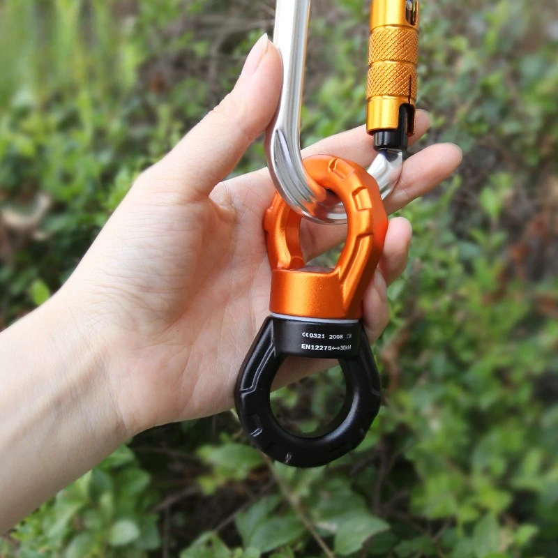 30KN Load Capacity Rotating Swivel Ring - Outdoor Rock Climbing Wire Rope Connector & Aerial Yoga Hammock Universal Joint