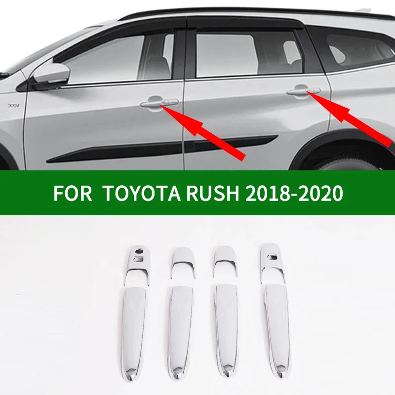 

Glossy accessories chrome silver car side door handle cover trim for TOYOTA RUSH 2018-2020 rush 2019