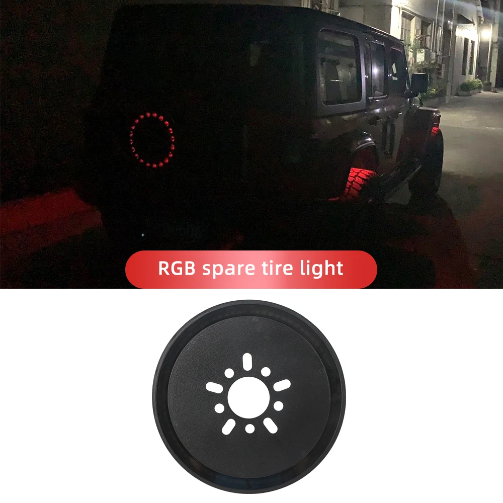 

Светодиодный третий стоп-сигнал, RGB DRL с красным кольцом, задний стоп-сигнал, подходит для аксессуаров Jeep Wrangler JK JKU JK2007-2017